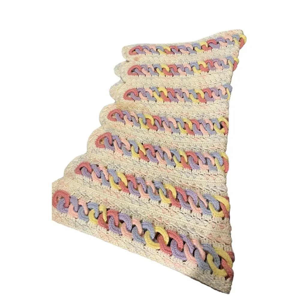 Vintage handmade crochet baby afghan 43”x35”